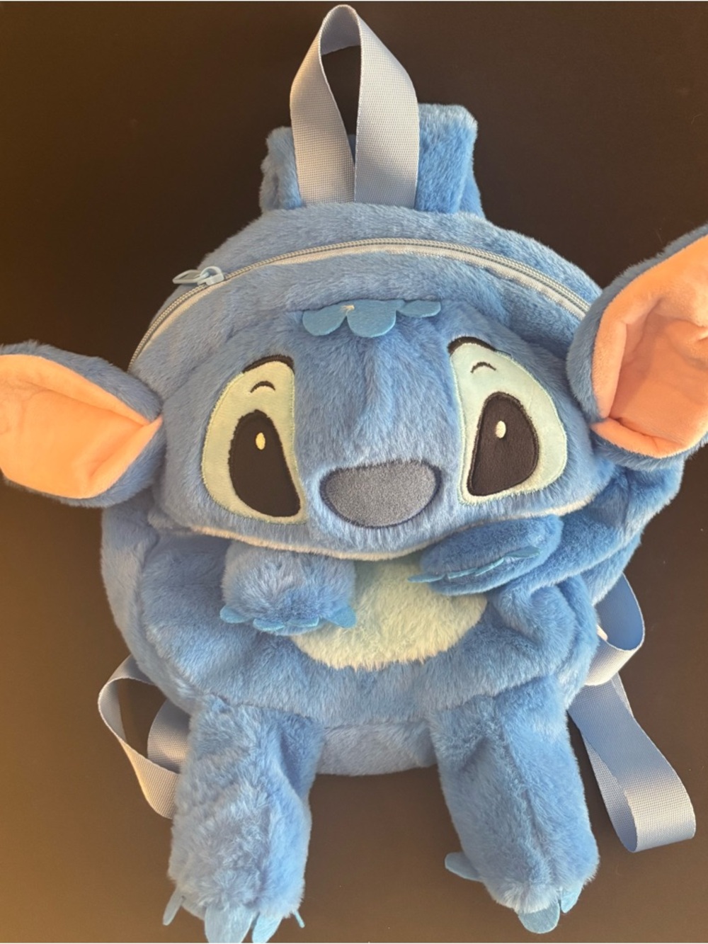 Disney Blue Stitch Plush Character Backpack with Pink Ears